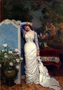 Young Woman In An Interior - Auguste Toulmouche