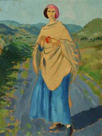Dorelia in a Landscape - Augustus Edwin John