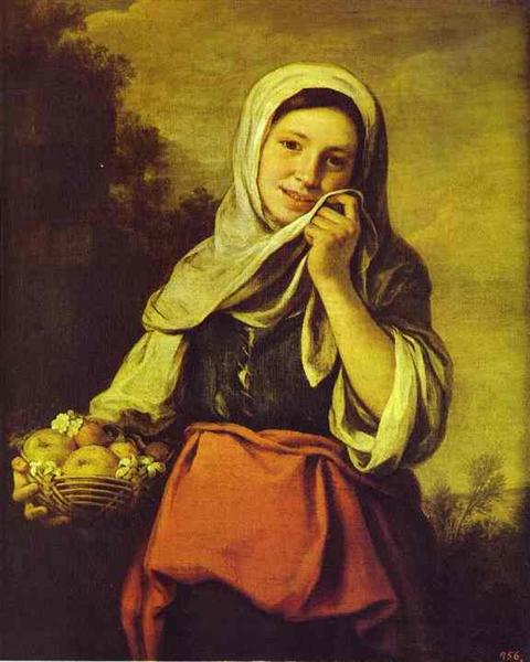 A Girl with Fruits, 1655 - 1660 - Бартоломео Естебан Мурільйо