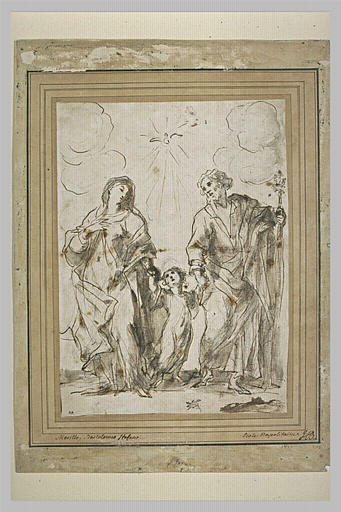 The Infant Jesus, between the Virgin and St. Joseph - Bartolomé Esteban Murillo