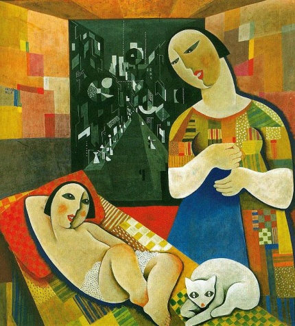 Mother with her Child - Бела Кадар