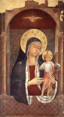 Madonna and Child Giving Blessings - Беноццо Гоццолі