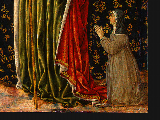 Saint Ursula with Angels and Donor (detail), 1455 - Беноццо Гоццолі