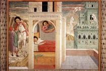St. Francis Giving Away His Clothes, Vision of the Church Militant and Triumphant - Benozzo Gozzoli