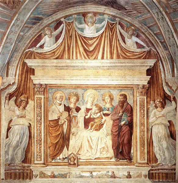 Tabernacle of the Madonna delle Tosse: Maria lactans, 1484 - Benozzo Gozzoli
