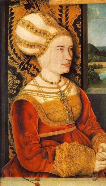 Portrait of Sibylla (or Sybilla) von Freyberg (born Gossenbrot), 1515 - Бернхард Штригель