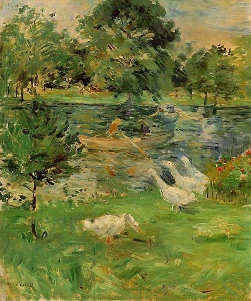 Girl in a Boat, with Geese, 1889 - Berthe Morisot