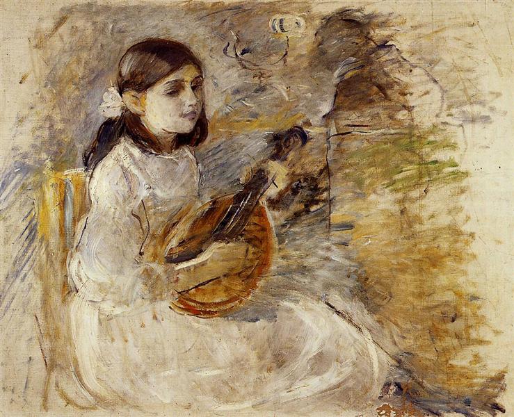 Girl Playing the Mandolin, 1890 - Берта Моризо