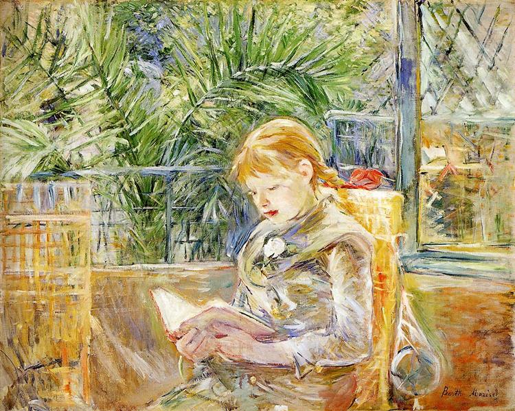 Little Girl Reading Berthe Morisot