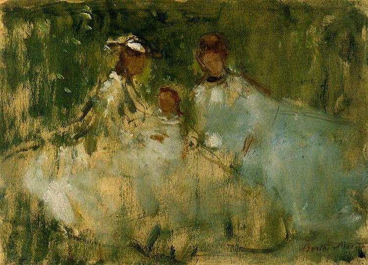Women and Little Girls in a Natural Setting - Берта Моризо