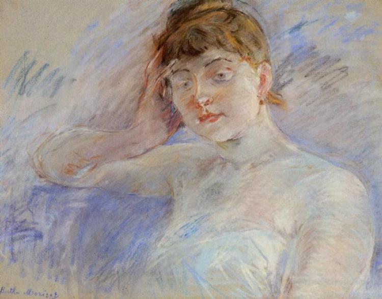Young Woman in White (aka Isabelle Lemmonier), c.1886 - Берта Моризо