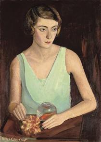 Woman in green dress - Borís Grigóriev