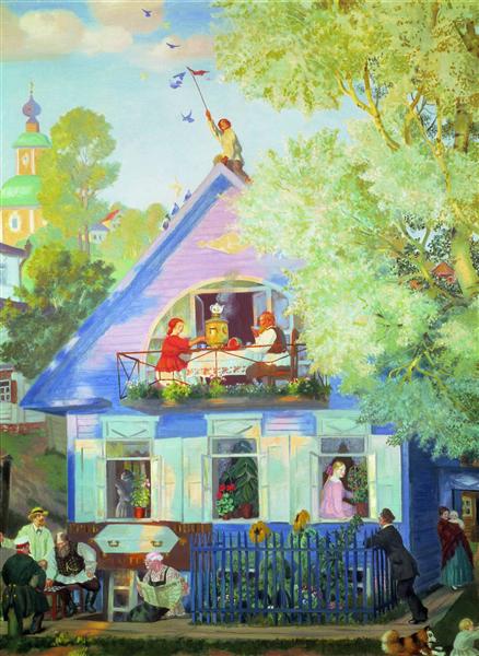 Blue House, 1920 - Boris Michailowitsch Kustodijew