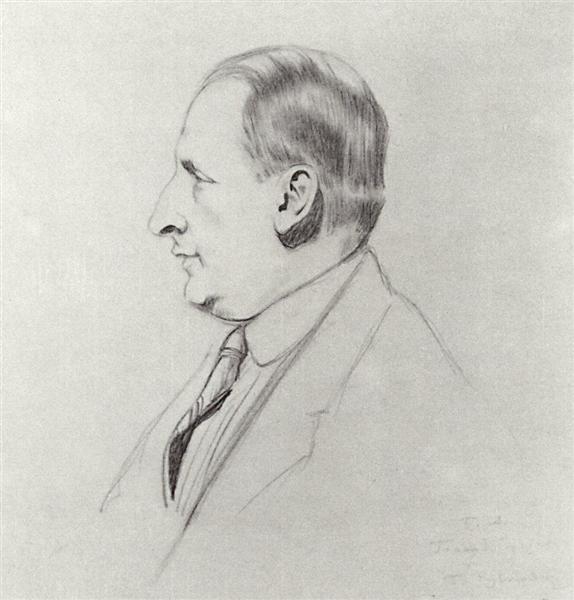 Portrait B.A.Gorin-Goryainov, 1926 - Borís Kustódiev