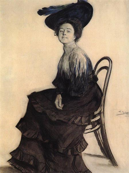 Портрет Е.А.Полевицкой, 1905 - Борис Кустодиев