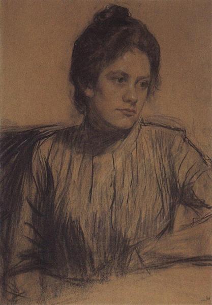 Portrait of Y.E. Proshinskaya, 1901 - Борис Кустодієв
