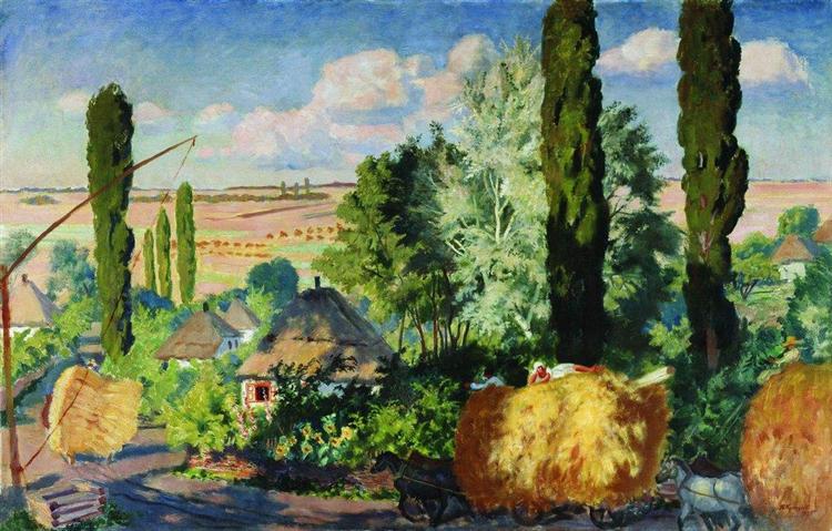 Ukrainian landscape, 1925 - Борис Кустодієв