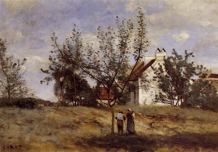 An Orchard at Harvest Time, c.1850 - c.1860 - Jean-Baptiste Camille Corot