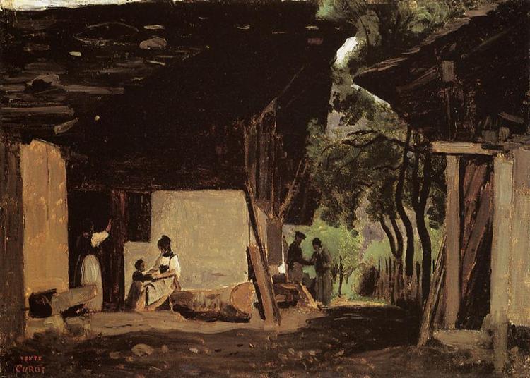 Entrance to a Chalet in the Bernese Oberland, c.1842 - Jean-Baptiste Camille Corot