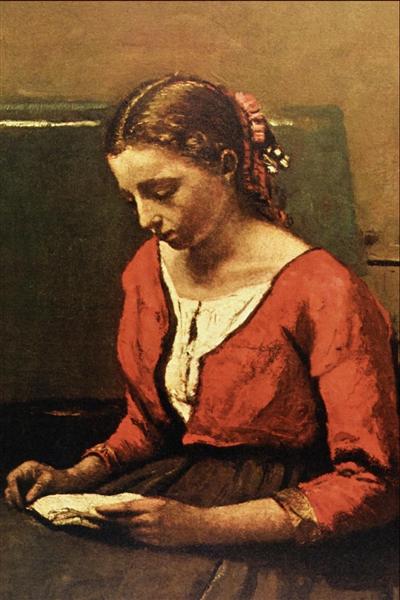 Девушка читает, 1845 - 1850 - Камиль Коро