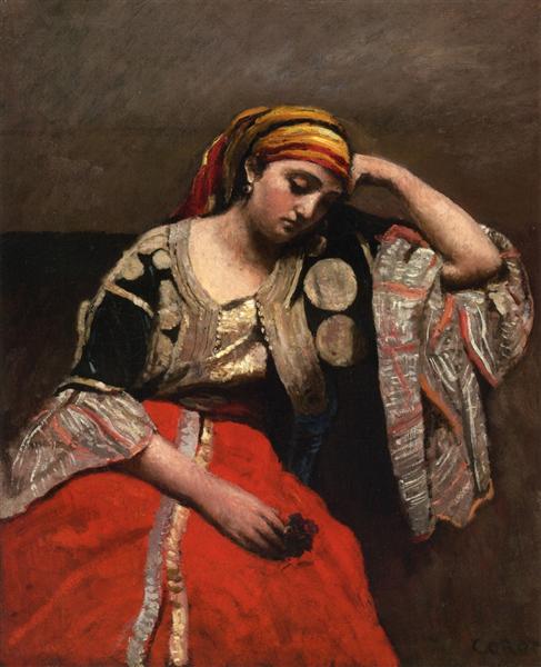 Italian Woman (Jewish Algerian Woman), c.1870 - 柯洛