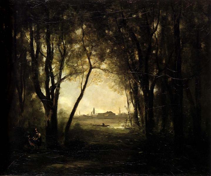 Пейзаж с озером, 1860 - 1873 - Камиль Коро