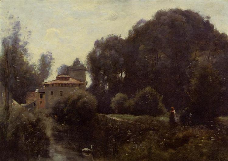 Souvenir of the Villa Borghese, 1855 - 柯洛