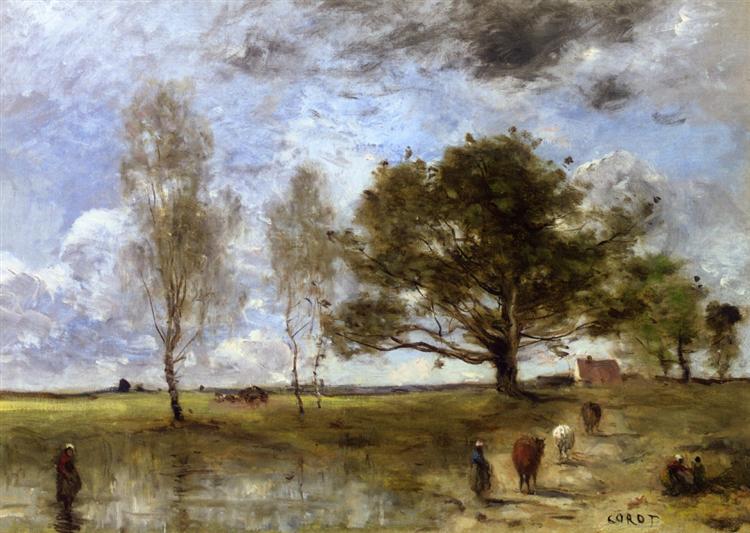 The Cow Path, 1860 - 1870 - Каміль Коро