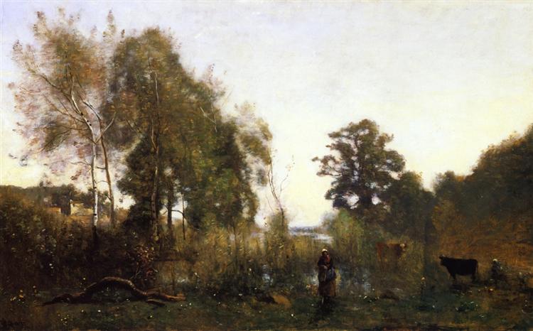 Пруд в Виль д'Авре, c.1867 - Камиль Коро