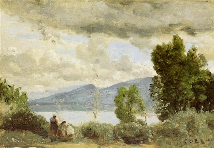 View of Chalet de Chenes, Bellvue, Geneva, 1857 - Camille Corot