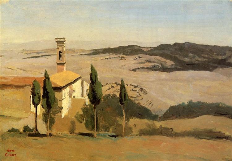 Volterra, Church and Bell Tower, 1834 - Camille Corot