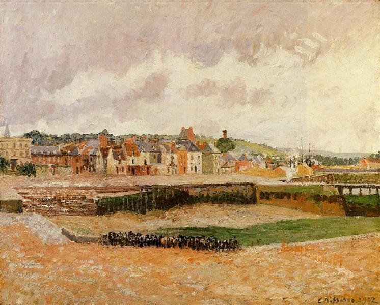 Afternoon, the Dunquesne Basin, Dieppe, Low Tide, 1902 - Camille Pissarro