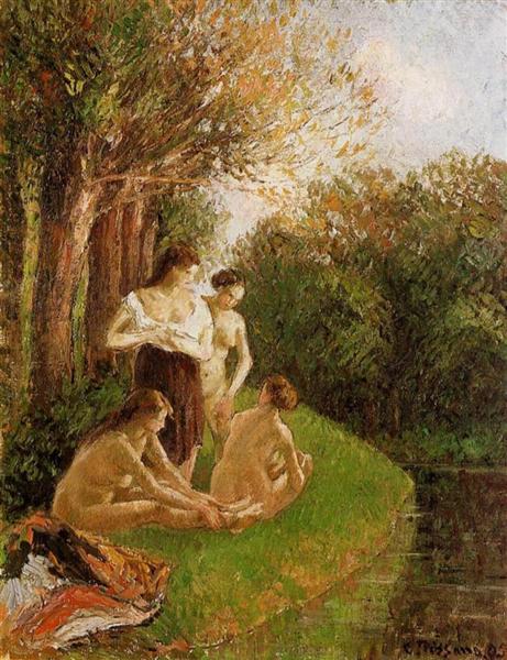 Bathers 2, 1895 - Camille Pissarro