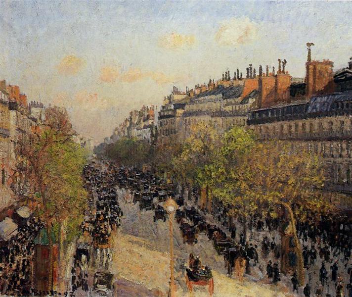 Boulevard Montmartre, Sunset, 1897 - Каміль Піссарро