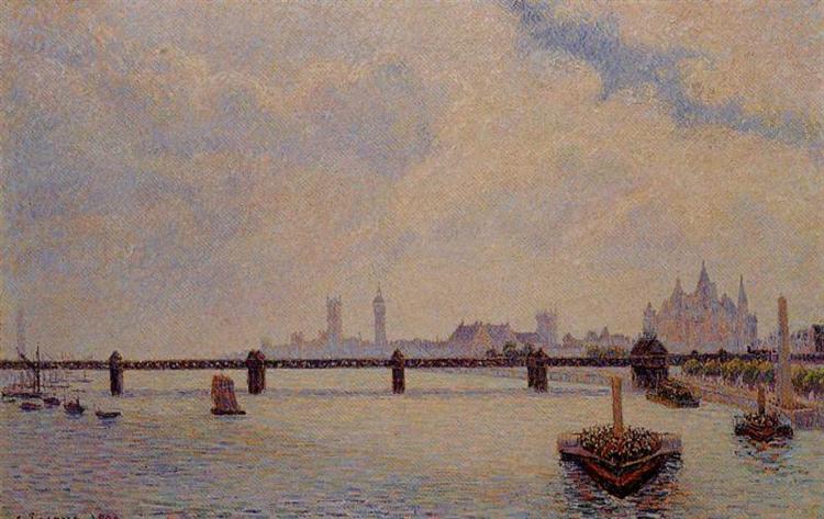 Charing Cross Bridge, London, 1890 - Камиль Писсарро