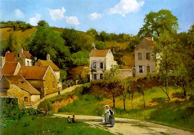 L'Hermitage at Pontoise, c.1867 - Камиль Писсарро