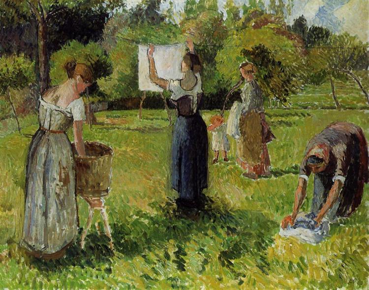 Laundresses at Eragny, c.1901 - Camille Pissarro