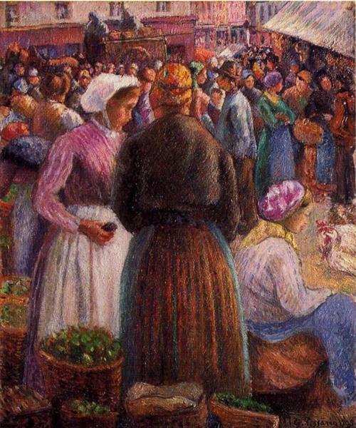 Market at Pontoise, 1895 - Camille Pissarro