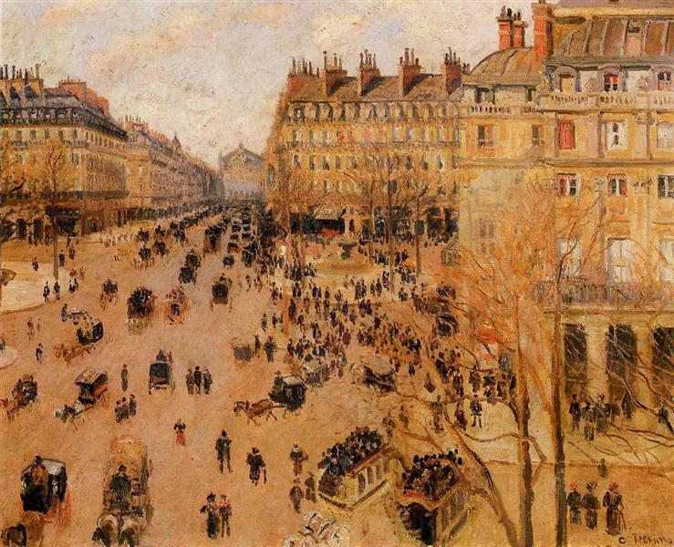 Place du Thretre Francais Sun Effect, 1898 - Camille Pissarro