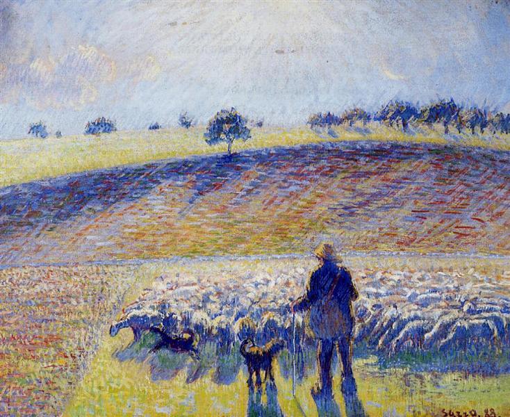 Shepherd and Sheep, 1888 - Camille Pissarro