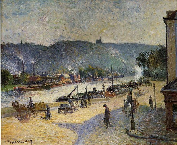 The Quays at Rouen, 1883 - Каміль Піссарро