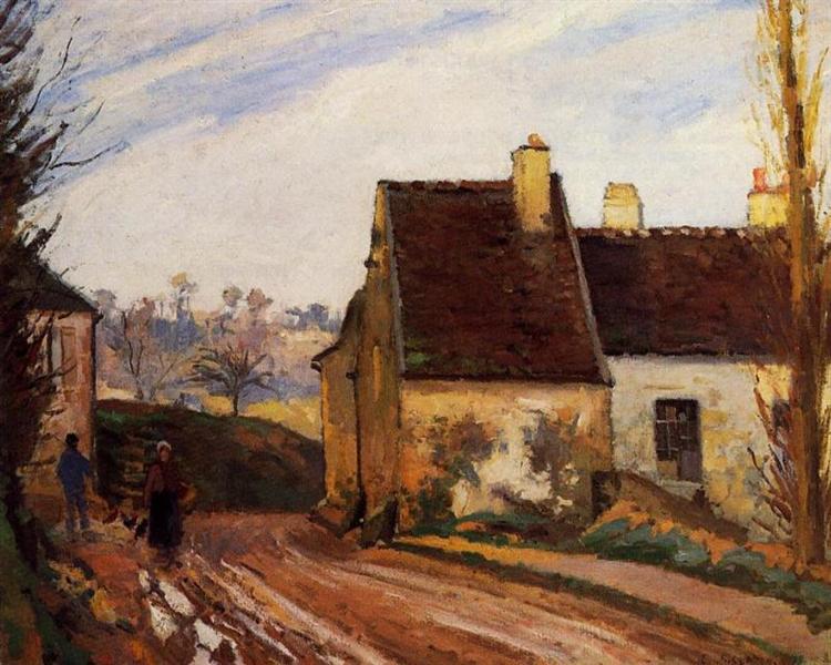 The Tumbledown Cottage near Osny - Camille Pissarro