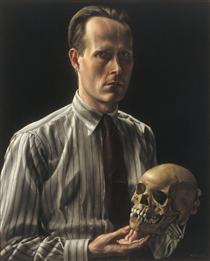Zelfportret met schedel - Карел Виллинк