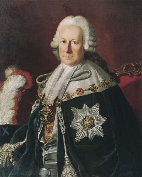 Portrait of Semen Ivanovich Mordvinov as Chevalier of the Order of St. Andrew, 1771 - Карл Людвиг Христинек