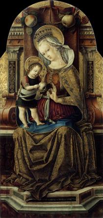 Virgin and Child Enthroned - Carlo Crivelli
