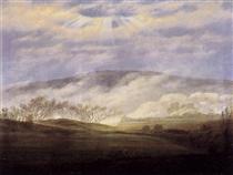 Brouillard dans la vallée de l'Elbe - Caspar David Friedrich