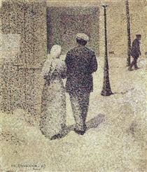 Couple in the street - Шарль Ангран