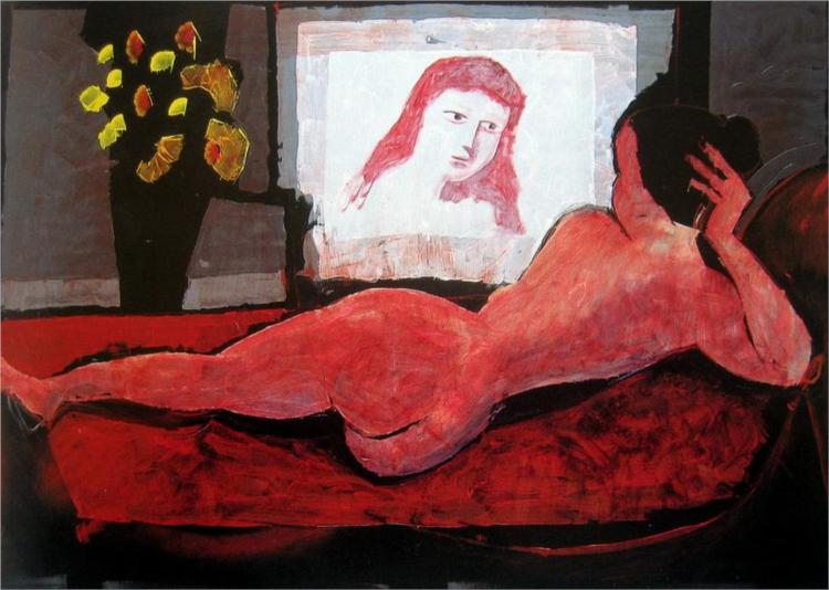 Nude and her Reflection - Charles Blackman