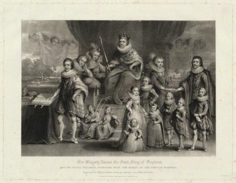 James I and his royal progeny, 1814 - Чарльз Тернер