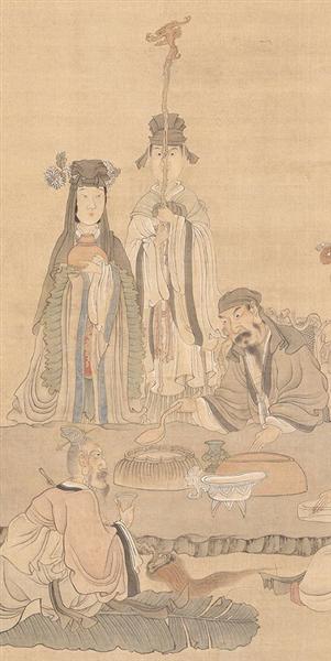 Immortals Celebrating a Birthday (detail), 1649 - Чень Хуншоу